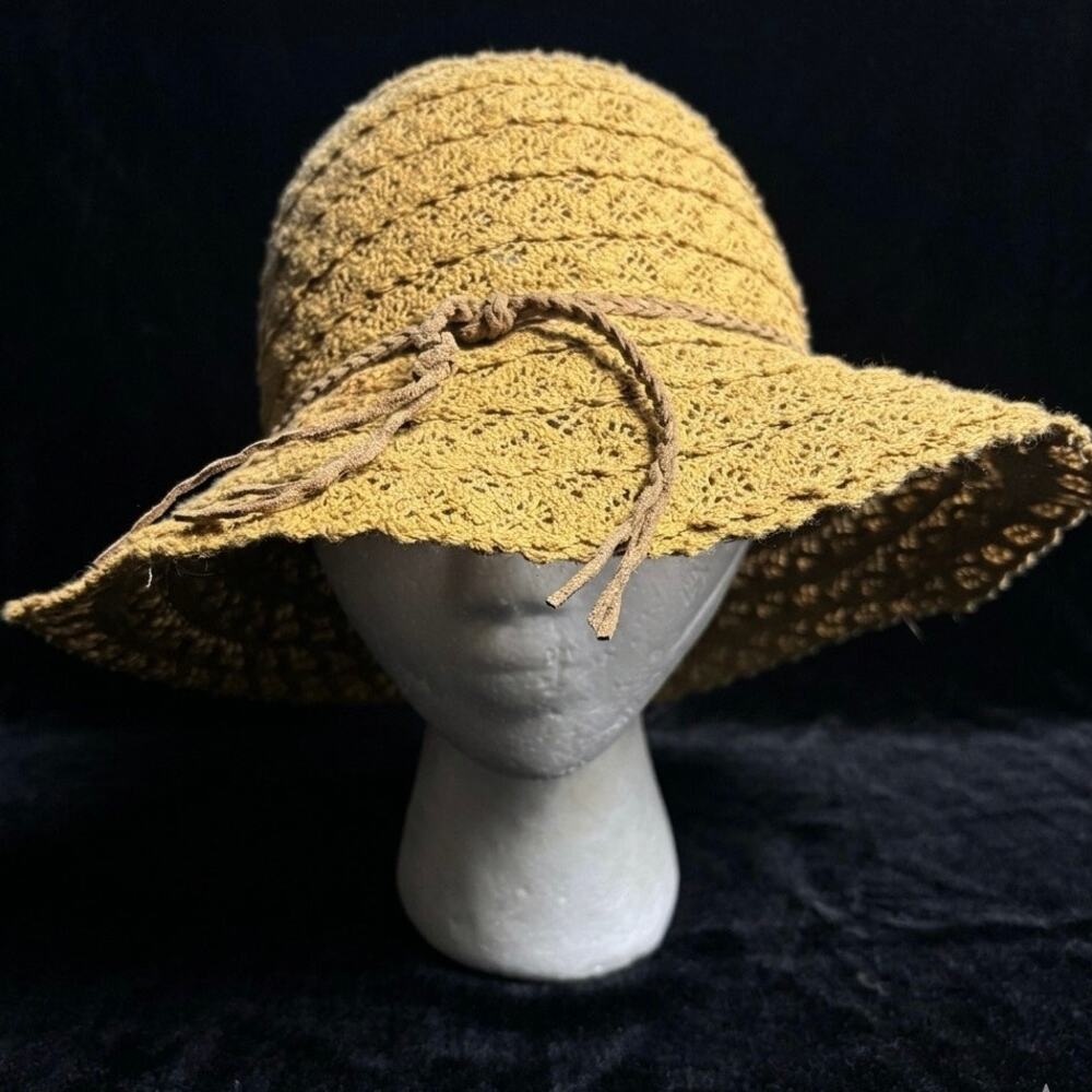 Tan Woven Straw C.C Sun Hat